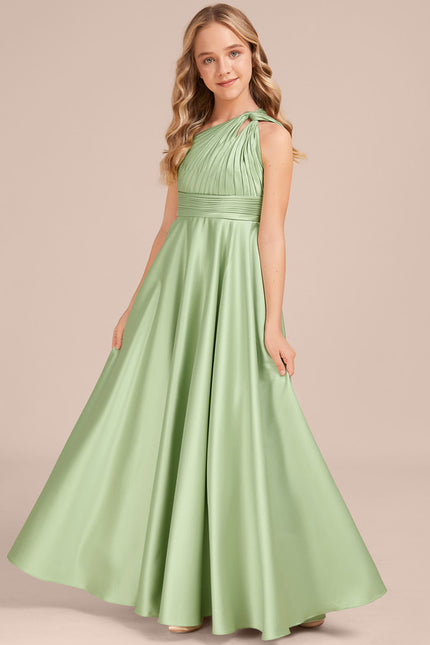 Robe Cérémonie Asymétrique Vert Tendre - gallery 3