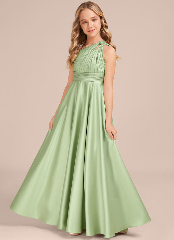 Robe Cérémonie Asymétrique Vert Tendre - gallery 3
