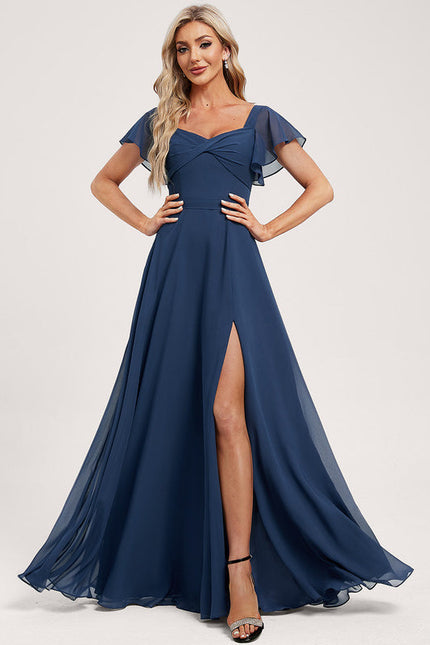 Robe Cérémonie Longue Volants Rose