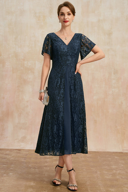 Robe Cérémonie Dentelle Marine