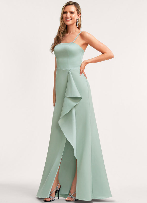 Robe Cérémonie Satin Vert Deau - gallery 2