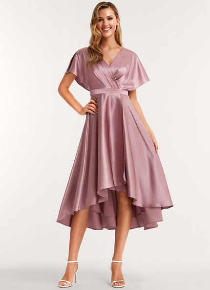 Robe Cérémonie Satin Rose Poudré