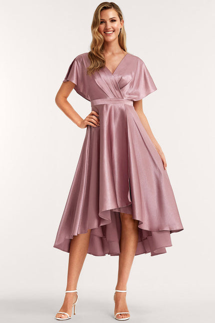 Robe Cérémonie Satin Rose Poudré