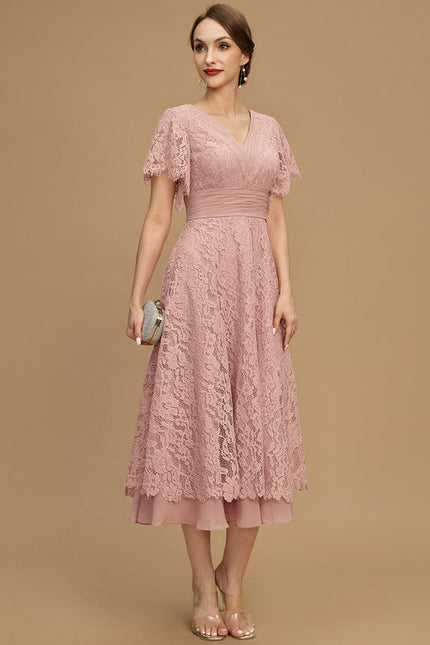 Robe Cérémonie Dentelle Rose Poudré - gallery 1