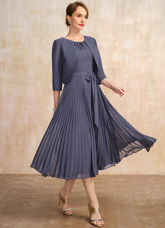 Robe Cérémonie Plissée Sombre - gallery 2