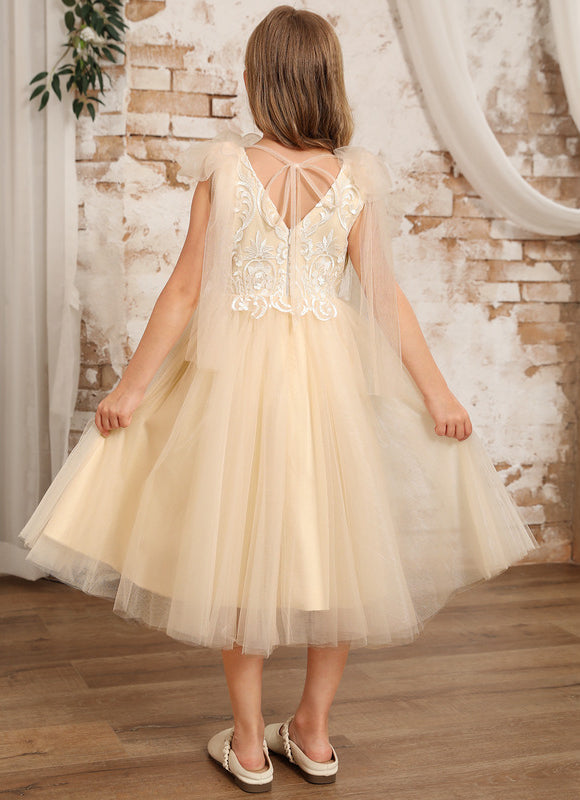 Robe Dentelle Beige Ceremonie - gallery 2