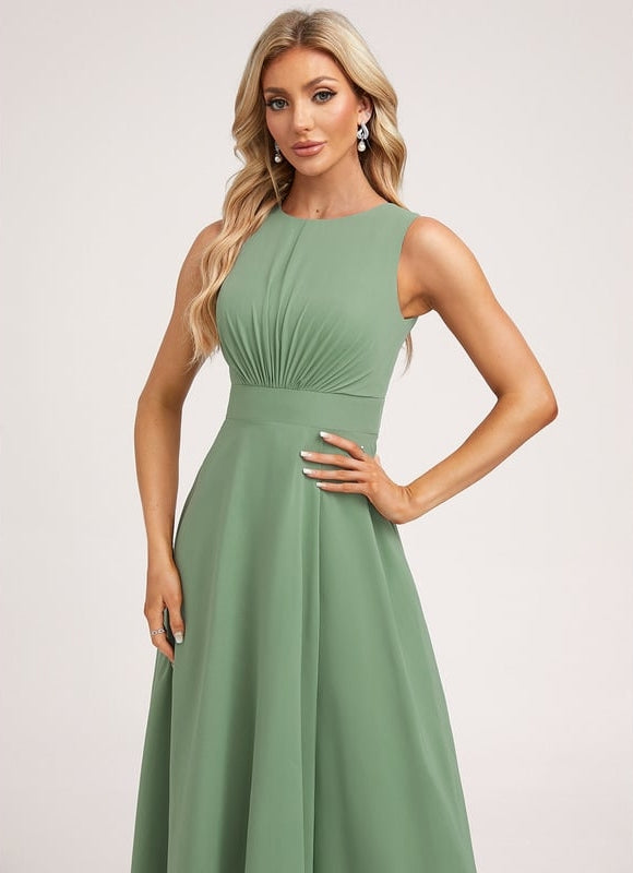 Robe Cérémonie Asymétrique Verte - gallery 4