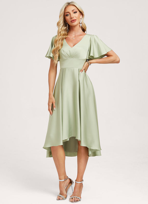 Robe Cérémonie Veste Asymétrique Satinée - gallery 1