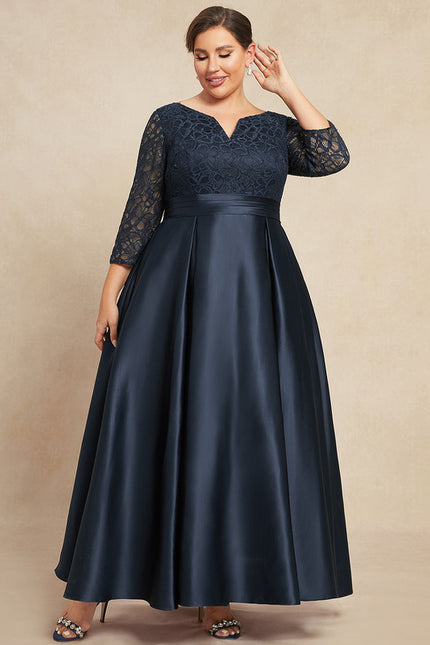 Robe Cérémonie Bleu Marine Satinée - gallery 8