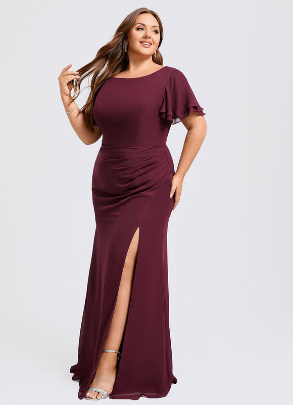 Robe Cérémonie Col Bateau Fendue - gallery 5