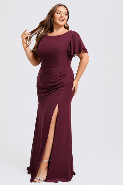 Robe Cérémonie Col Bateau Fendue - gallery 5