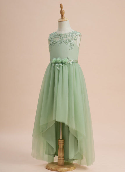 Robe Cérémonie Vert Pastel Élégant