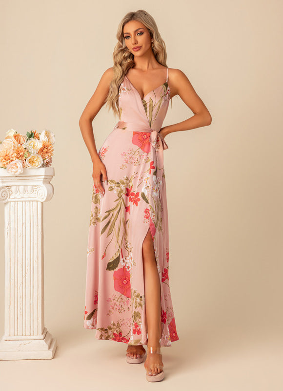 Robe Cérémonie Longue Florale Satinée - gallery 1