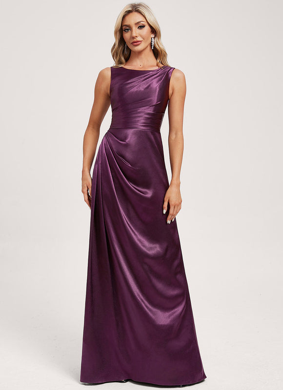 Robe Cérémonie Satinée Longue Ajustée - gallery 1