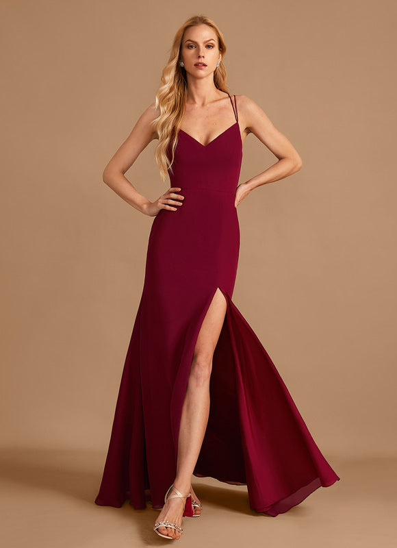 Robe Cérémonie Bordeaux Ajustée