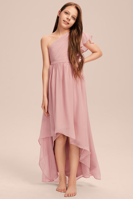 Robe Cérémonie Asymétrique Rose Pâle - gallery 1