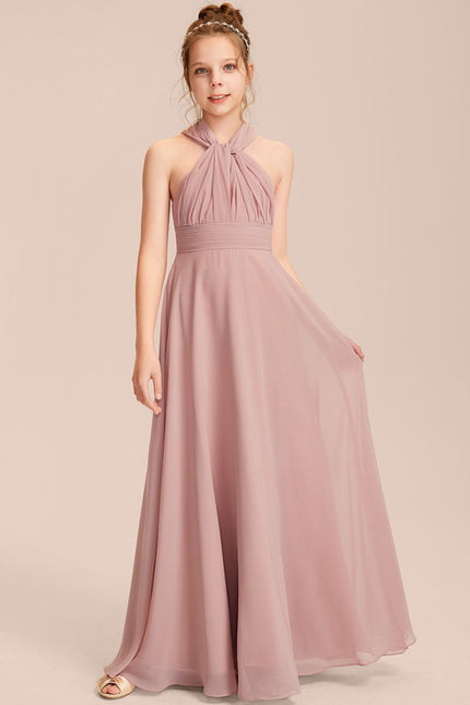 Robe Cérémonie Mousseline Rose Poudré - gallery 2