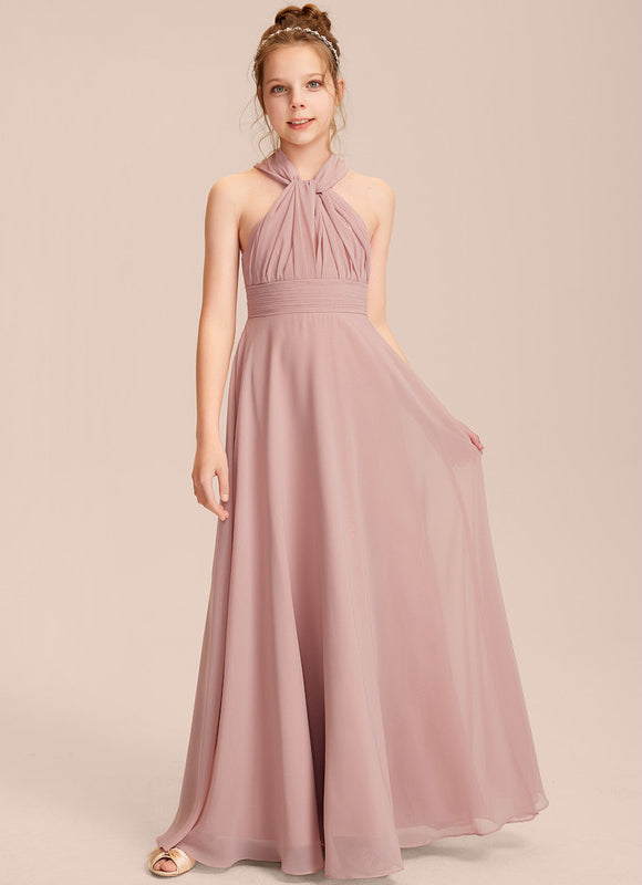 Robe Cérémonie Mousseline Rose Poudré - gallery 2