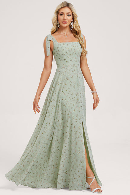 Robe Cérémonie Mousseline Verte - gallery 1