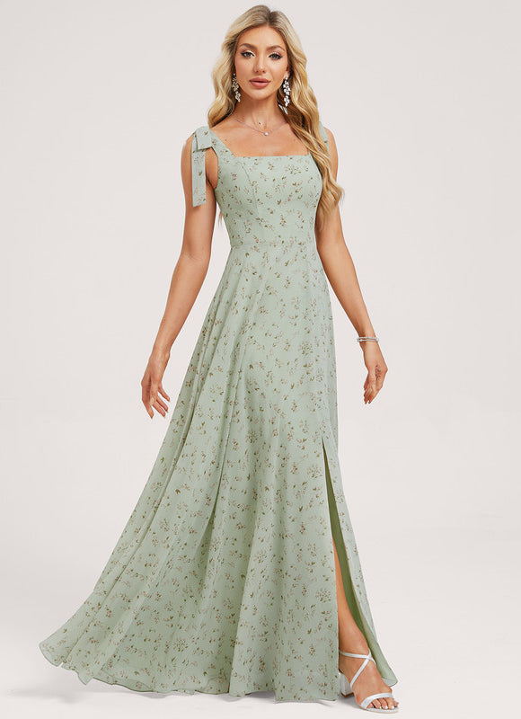 Robe Cérémonie Mousseline Verte - gallery 1