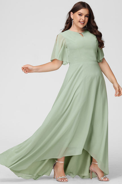 Robe Cérémonie Vert Doux Asymétrique - gallery 7