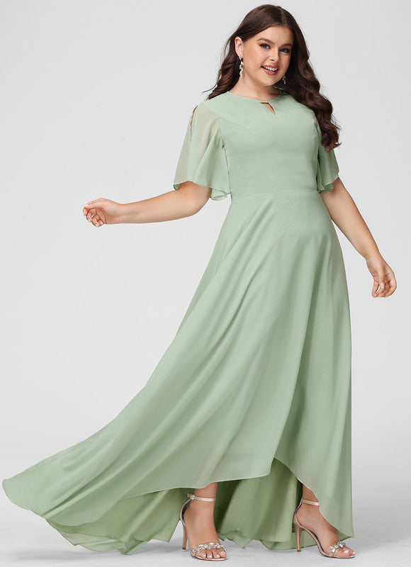 Robe Cérémonie Vert Doux Asymétrique - gallery 7