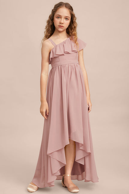 Robe Cérémonie Asymétrique Rose Doux - gallery 1
