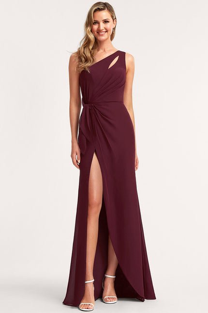 Robe Cérémonie Asymétrique Bordeaux
