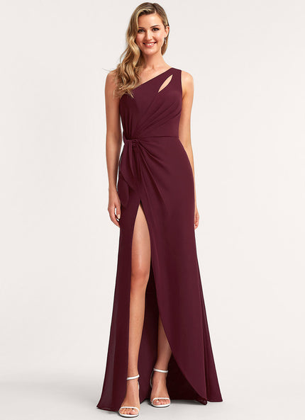Robe Cérémonie Asymétrique Bordeaux