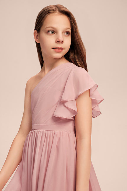 Robe Cérémonie Asymétrique Rose Pâle - gallery 2