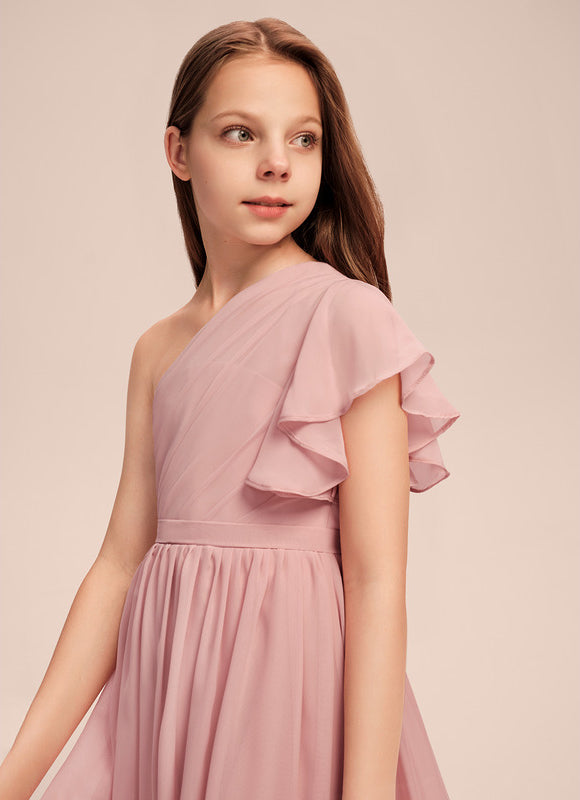 Robe Cérémonie Asymétrique Rose Pâle - gallery 2