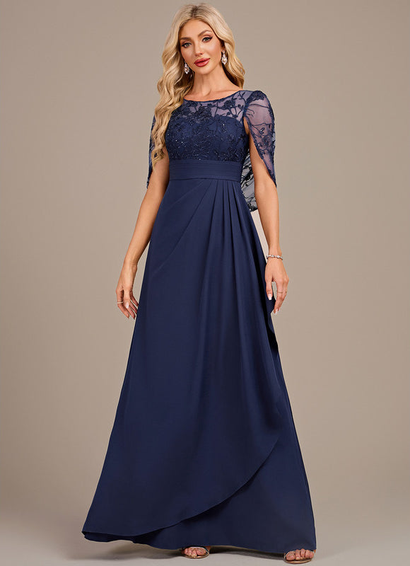Robe Cérémonie Longue Marine Élégante