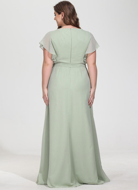 Robe Cérémonie Longue Volants Rose - gallery 8