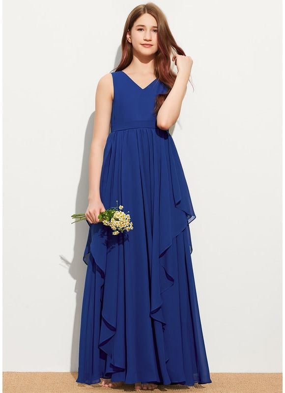 Robe Cérémonie Mousseline Bleu Pastel - gallery 1