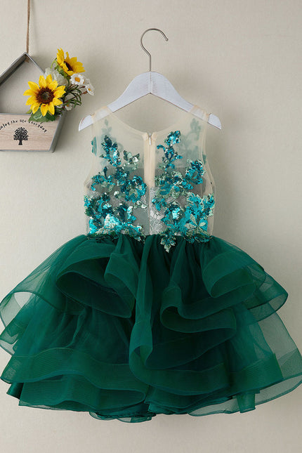 Robe Cérémonie Tulle Émeraude - gallery 1