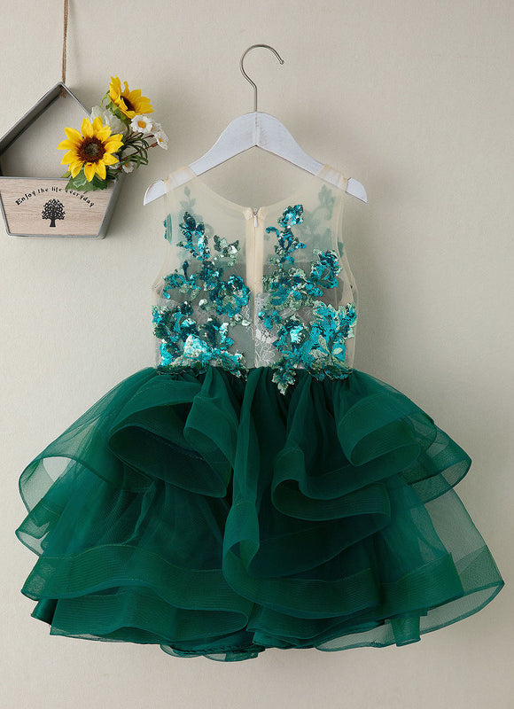 Robe Cérémonie Tulle Émeraude - gallery 1