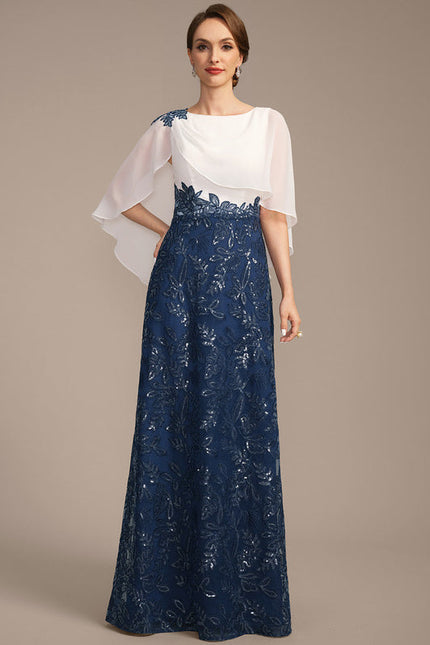 Robe Cérémonie Longue Marine Brodée - gallery 3