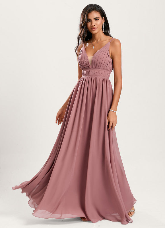 Robe Cérémonie Longue Volants Rose