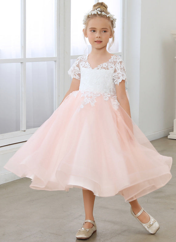 Robe Cérémonie Tulle Rose Pâle
