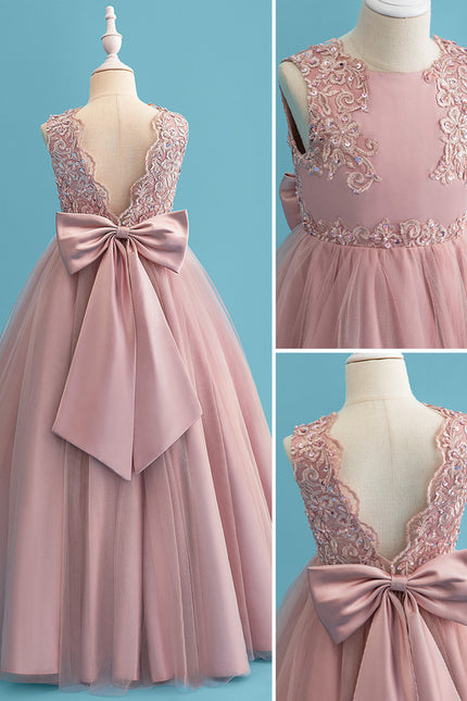 Robe Cérémonie Tulle Rose Poudré