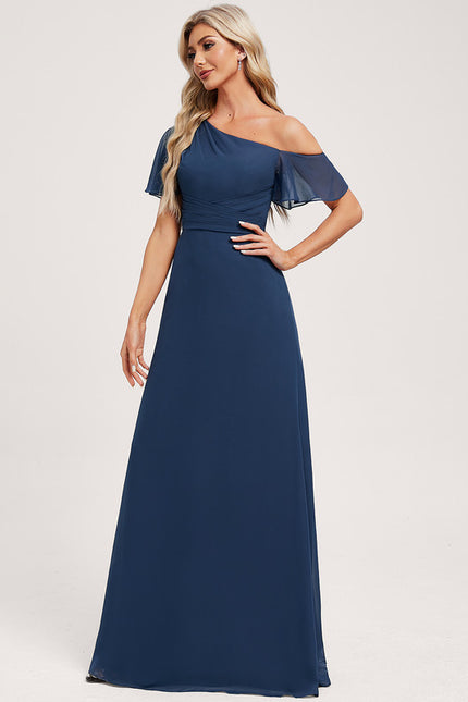 Robe Cérémonie Asymétrique Marine - gallery 3