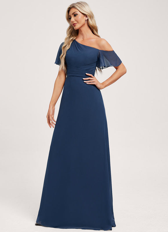 Robe Cérémonie Asymétrique Marine - gallery 3
