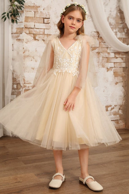 Robe Dentelle Beige Ceremonie - gallery 1