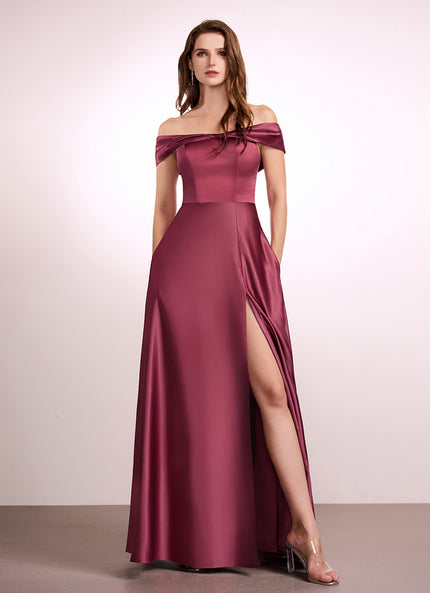 Robe Cérémonie Satin Émeraude Élégante