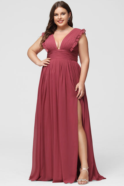 Robe Cérémonie Longue Volants Rose - gallery 9