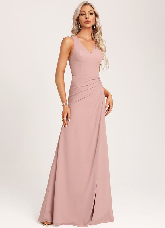 Robe Cérémonie Longue Volants Rose - gallery 5