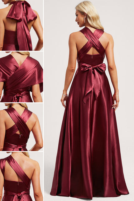 Robe Cérémonie Satinée Rubis - gallery 1