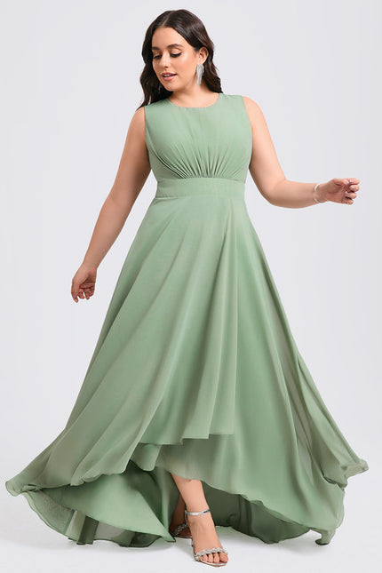 Robe Cérémonie Asymétrique Verte - gallery 7