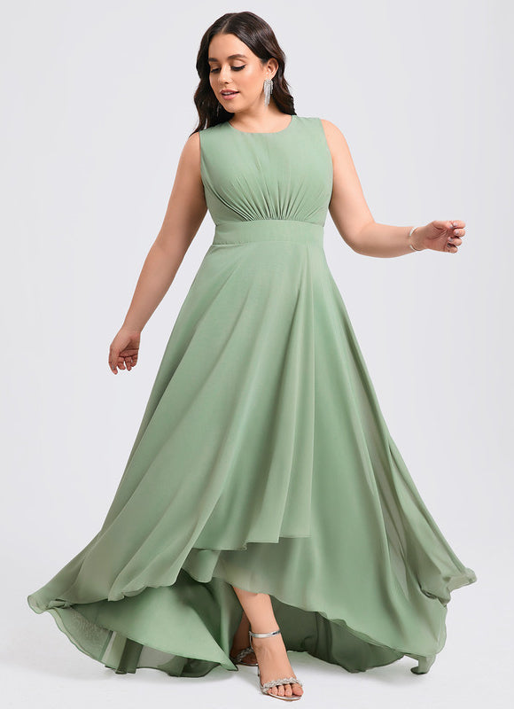 Robe Cérémonie Asymétrique Verte - gallery 7