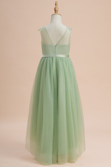 Robe Cérémonie Vert Pastel Élégant - gallery 3